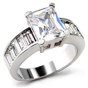 4CT CZ 11-STONE RING WHITE GOLD PLATED-size8